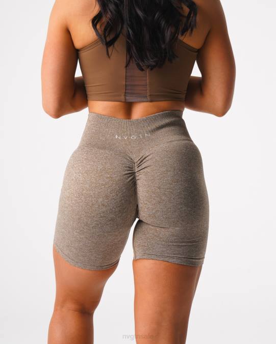 Women NVGTN Mocha Fitness Scrunch Seamless Shorts NV6T418