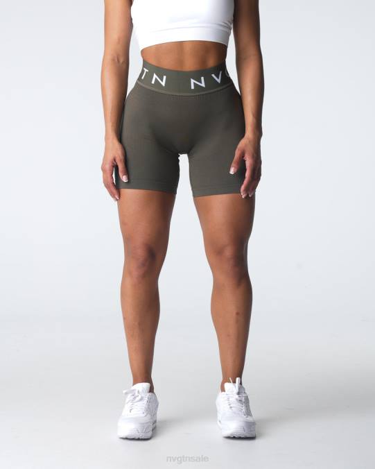 Women NVGTN Olive Fitness Sport Seamless Shorts NV6T432