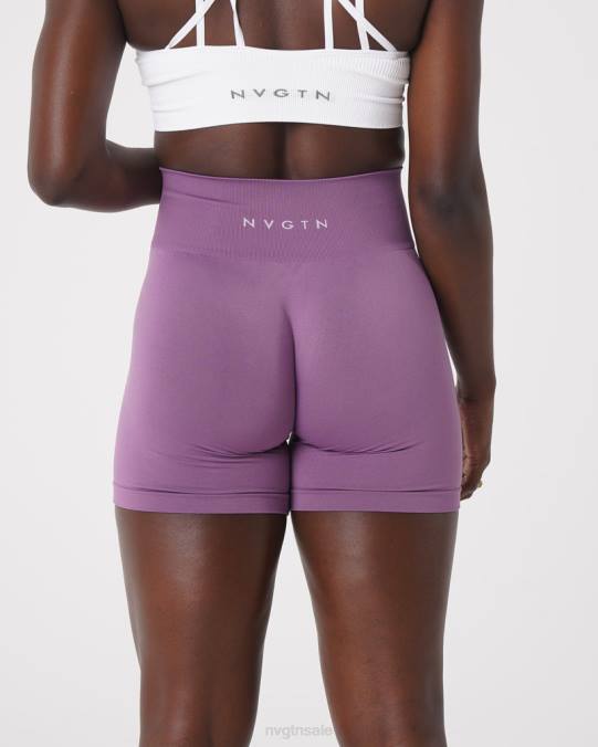 Women NVGTN Orchid Fitness Solid Seamless Shorts NV6T463