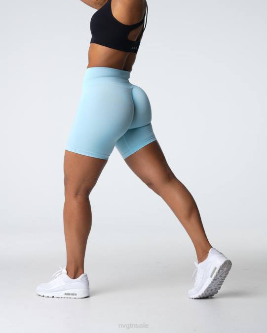 Women NVGTN Pastel Blue Fitness Pro Seamless Shorts NV6T360