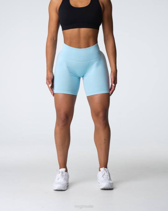 Women NVGTN Pastel Blue Fitness Pro Seamless Shorts NV6T360
