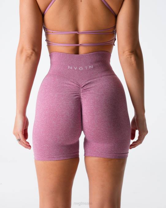 Women NVGTN Pastel Pink Fitness Scrunch Seamless Shorts NV6T415