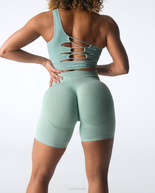 Women NVGTN Sage Green Fitness Contour Seamless Shorts NV6T339