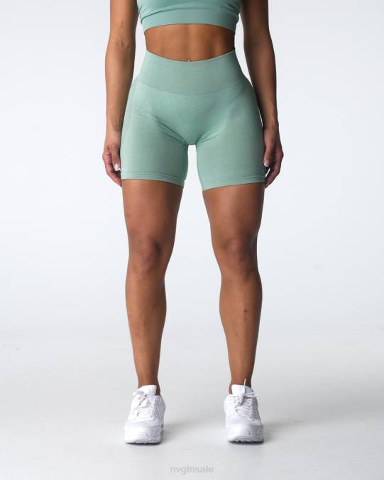 Women NVGTN Sage Green Fitness Contour Seamless Shorts NV6T339