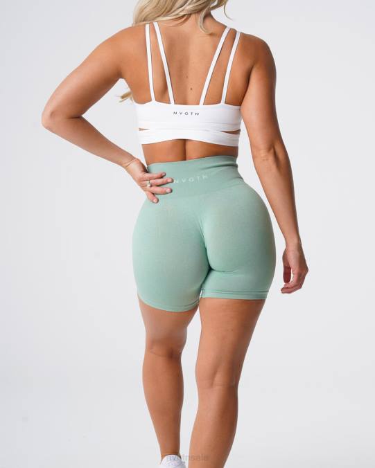 Women NVGTN Sage Green Fitness Pro Seamless Shorts NV6T363