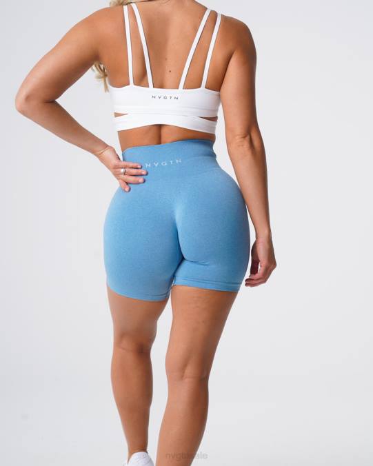 Women NVGTN Sky Blue Fitness Pro Seamless Shorts NV6T366