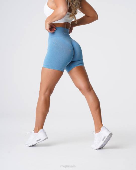 Women NVGTN Sky Blue Fitness Pro Seamless Shorts NV6T366