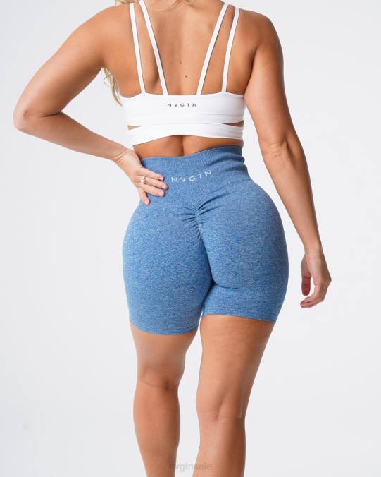 Women NVGTN Sky Blue Fitness Scrunch Seamless Shorts NV6T421