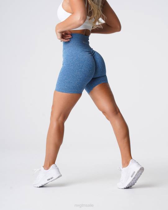 Women NVGTN Sky Blue Fitness Scrunch Seamless Shorts NV6T421