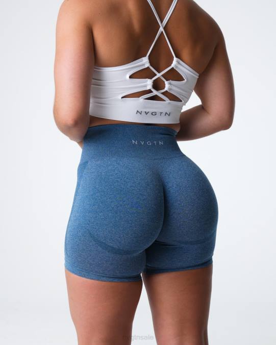 Women NVGTN Slate Blue Fitness Contour Seamless Shorts NV6T328