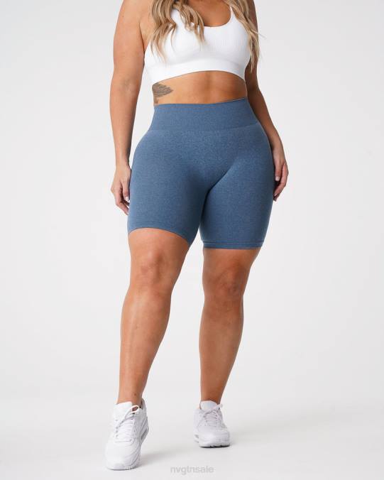 Women NVGTN Slate Blue Fitness Pro Seamless Shorts NV6T371