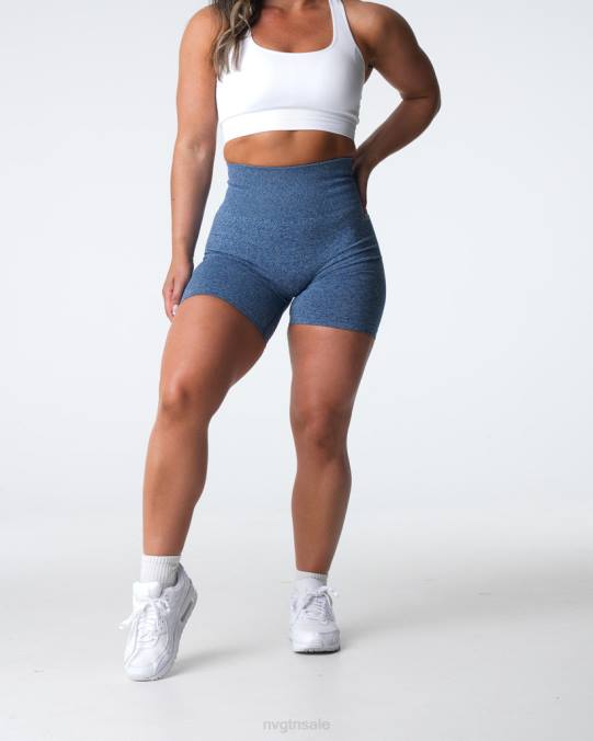 Women NVGTN Slate Blue Fitness Scrunch Seamless Shorts NV6T399