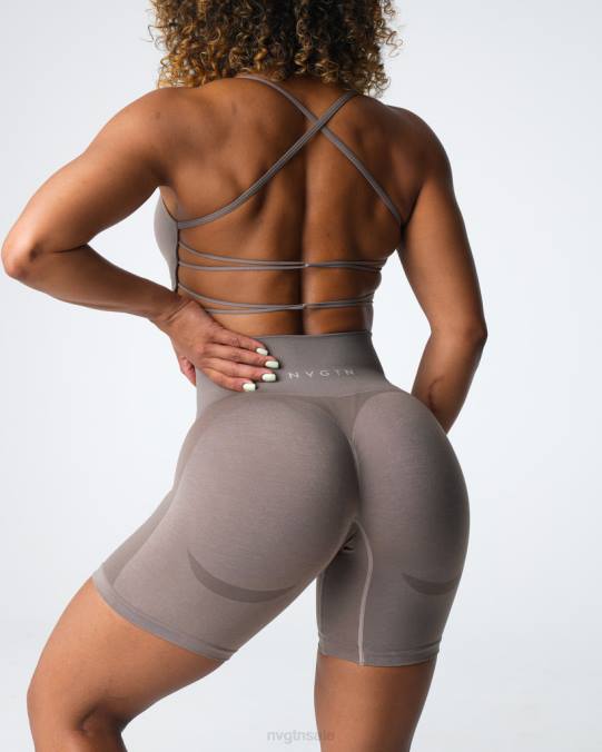 Women NVGTN Taupe Fitness Contour 2.0 Seamless Shorts NV6T320