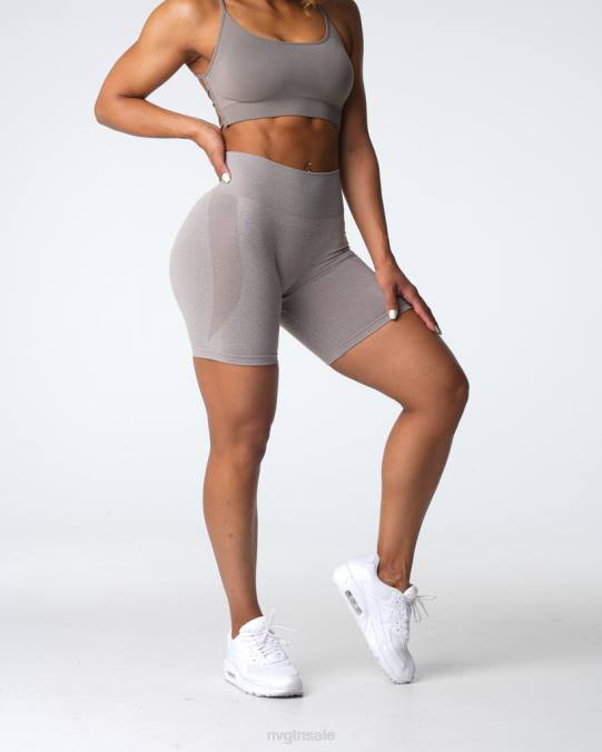 Women NVGTN Taupe Fitness Contour Seamless Shorts NV6T324