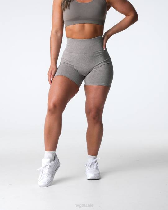 Women NVGTN Taupe Fitness Scrunch Seamless Shorts NV6T395