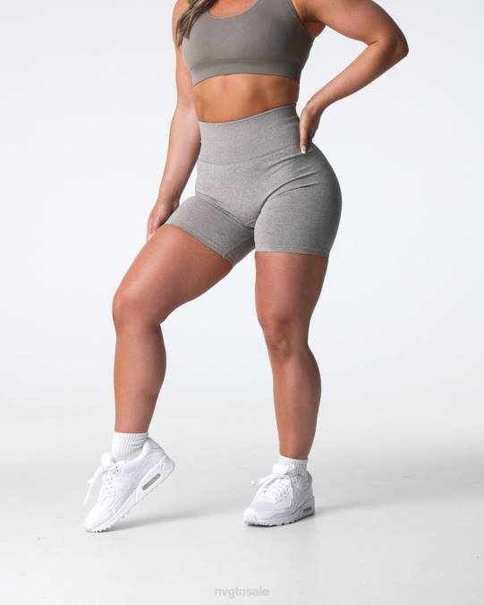 Women NVGTN Taupe Fitness Scrunch Seamless Shorts NV6T395
