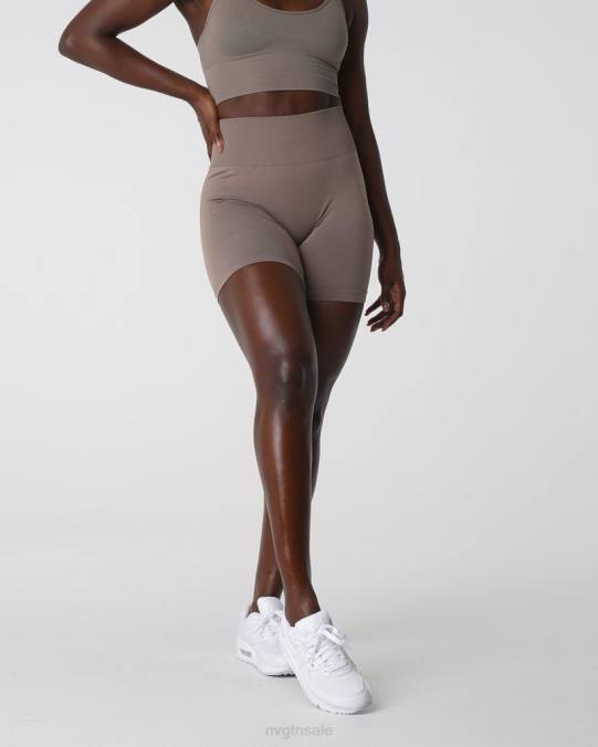 Women NVGTN Taupe Fitness Solid Seamless Shorts NV6T454
