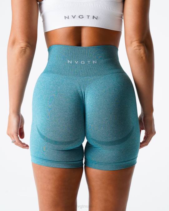 Women NVGTN Teal Fitness Contour Seamless Shorts NV6T348