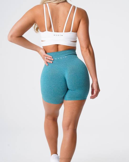 Women NVGTN Teal Fitness Pro Seamless Shorts NV6T380