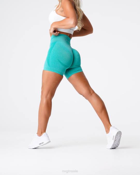Women NVGTN Turquoise Fitness Contour Seamless Shorts NV6T351